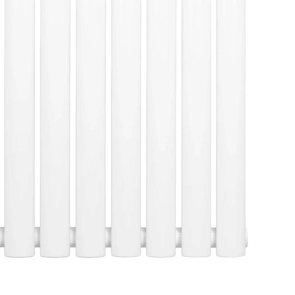 Oval single column radiator in white, 600 x 1200mm, featuring smooth, rounded edges and a sleek, modern design for efficient heating