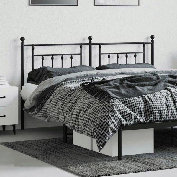 Berkfield Metal Headboard Black 180 cm
