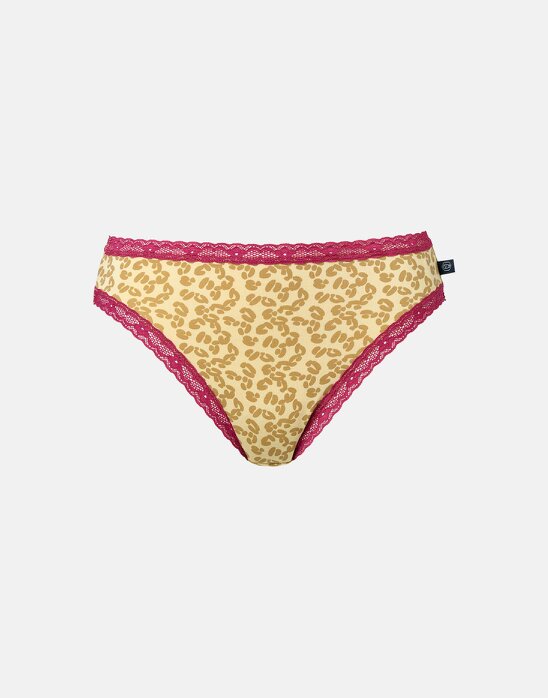 British Boxers Multipack! 4 Pairs of Women's Bamboo Lace High Leg Knickers – Leopard Rose