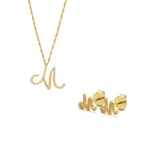 Say It With Luxe Initial Gift Set - Yellow Gold