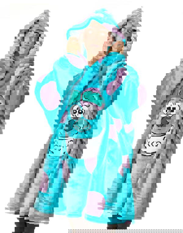 Disney Unisex Blue Monster Inc. Sully Blanket Hoodie (One Size)