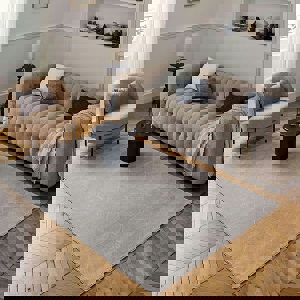 grey colour, abstract design, stain-resistant, Cosy comfort rug, non-static