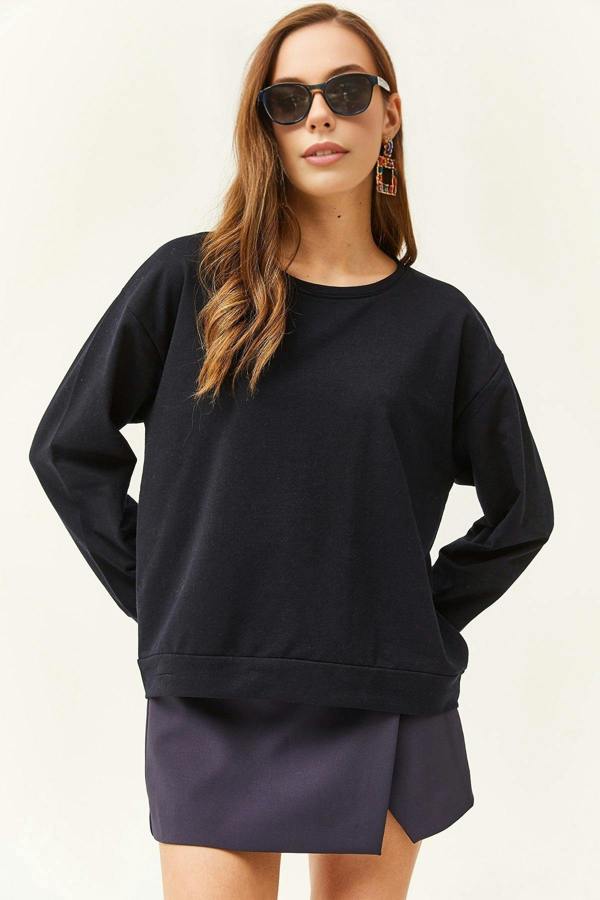 Hoxton Gal Basic Soft-Textured Oversized Sweatshirt