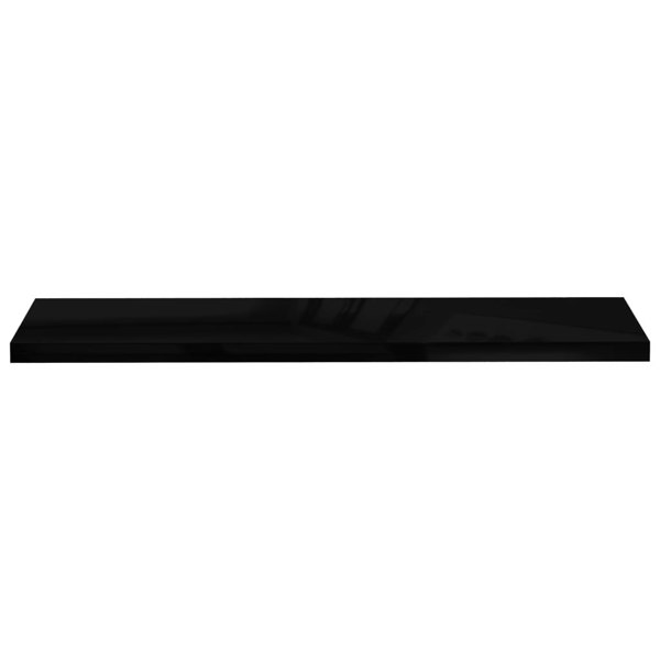 Berkfield Floating Wall Shelves 2 pcs High Gloss Black 120x23.5x3.8 cm MDF