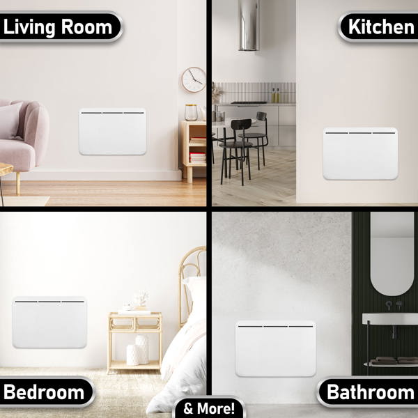 MYLEK Electric Panel Heater - Wall Mounted or Free Standing 1500w