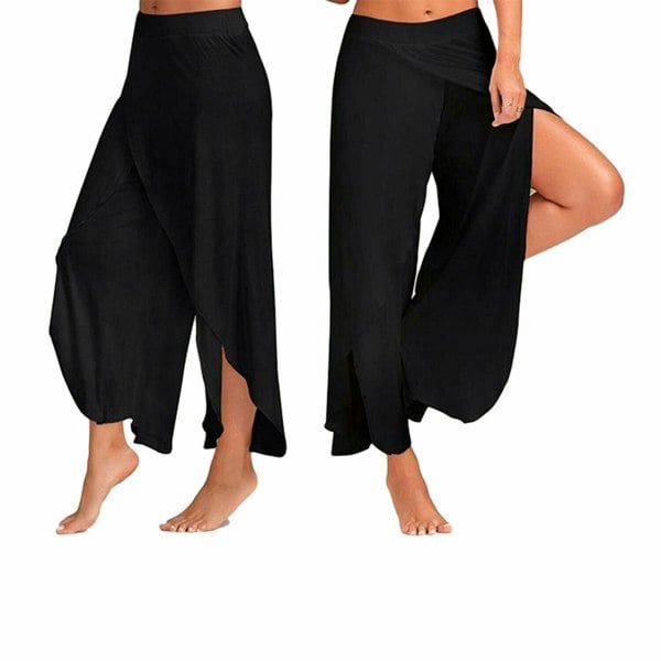 Aquarius Super Soft Modal Spandex Yoga Pilates Pants, Black