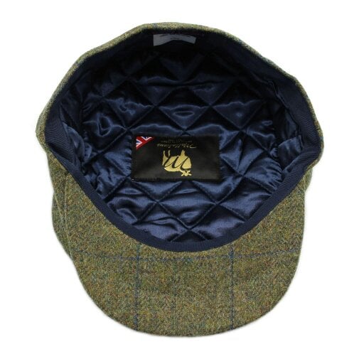 Heather Hats & Accessories British Tweed Wool Flat Cap, Satin Lining, Outdoor Wear, Juniper Olive