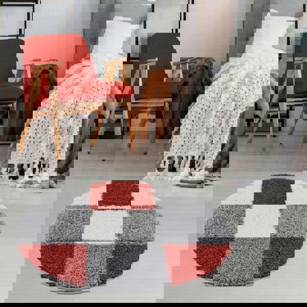 Geometric Design Thick Shaggy Area Rugs Terra