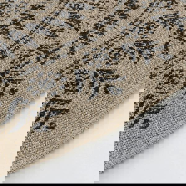 Livabliss Round Encore-Cottage Tan Black Beige Brown In- & Outdoor Rug