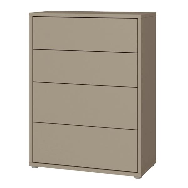 Alice Springs 4 Drawer Chest with Push-to-Open Drawers in Taupe