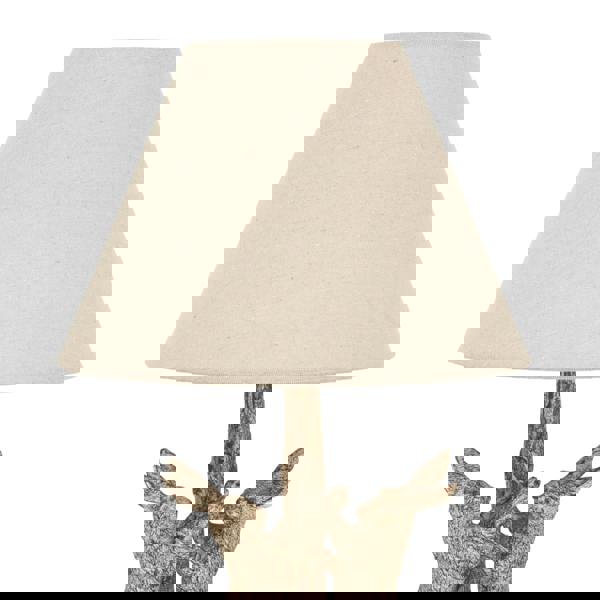 Hill Interiors Marching Hares Stone Wash Table Lamp (UK Plug) - Brown Stonewash - 