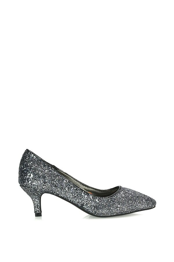XY LONDON Pointed Toe Mid Stiletto Kitten Heel Court Shoes
