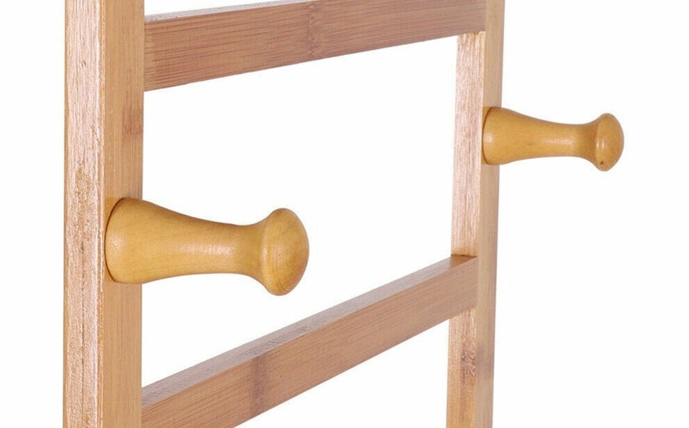 Modcraft Heavy Duty Wooden Clothes Stand – Garment for Open Wardrobe with Wheels