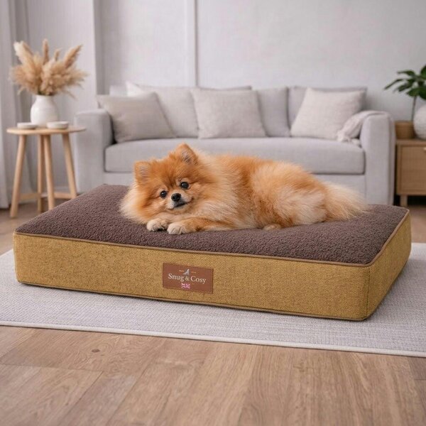 Snug and Cosy Pets Heritage Tweed Orthopaedic Pet Lounger - Comfort & Support