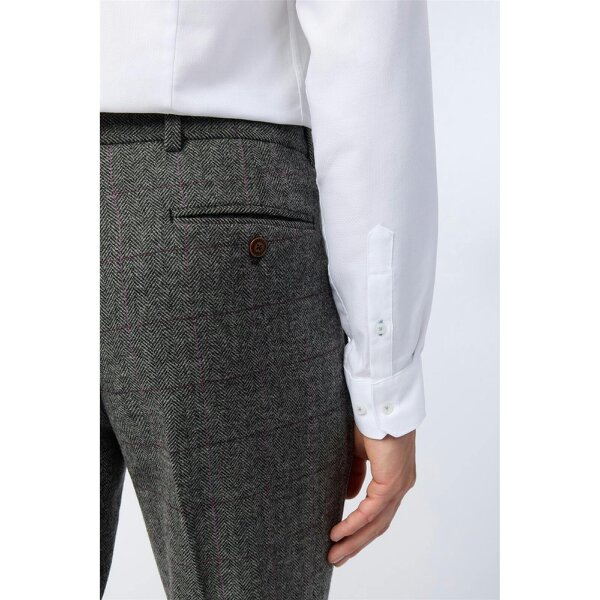 Antique Rogue Tailored Fit Jace Grey Berry Tweed Trouser