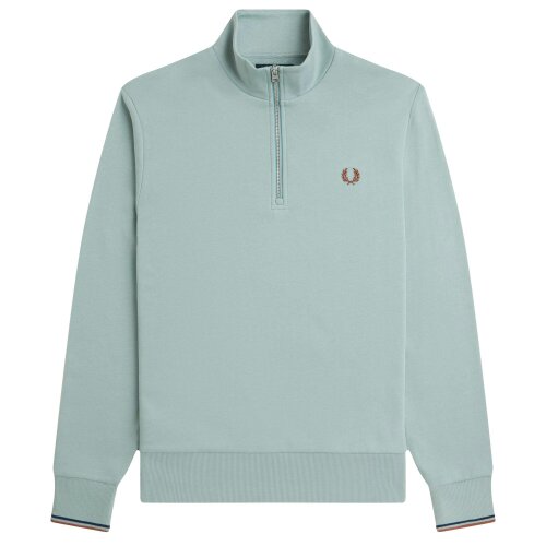 Fred Perry Half Zip Sweatshirt - Silver Blue - Small