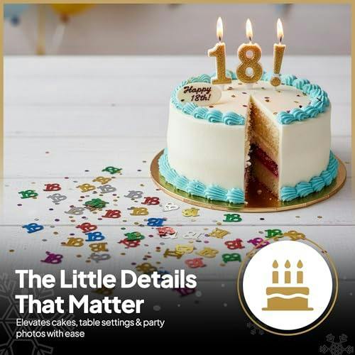 18th Birthday Multicolour Metallic Confetti Decoration Pack for Party Tables and Displays image 5