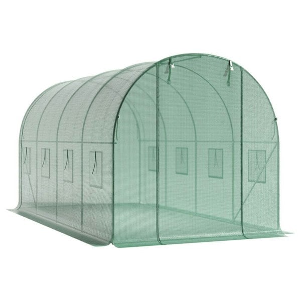 Green Outdoor Walk-in Tunnel Greenhouse with Steel Frame Greenhouses Living and Home