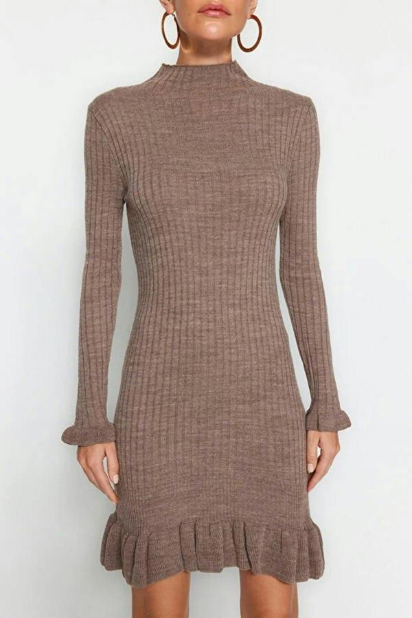 WOVCOR Mini Flounce Detailed Knit Dress