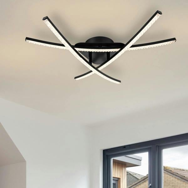 COSYLYTE Samford 3 Light LED Beaded Ceiling Light - Matt Black