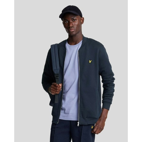 Lyle & Scott Mens Jersey Bomber Jacket - Dark Navy