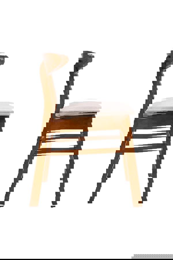 Living and Home 2 x Wooden Frame Linen Dining Chair