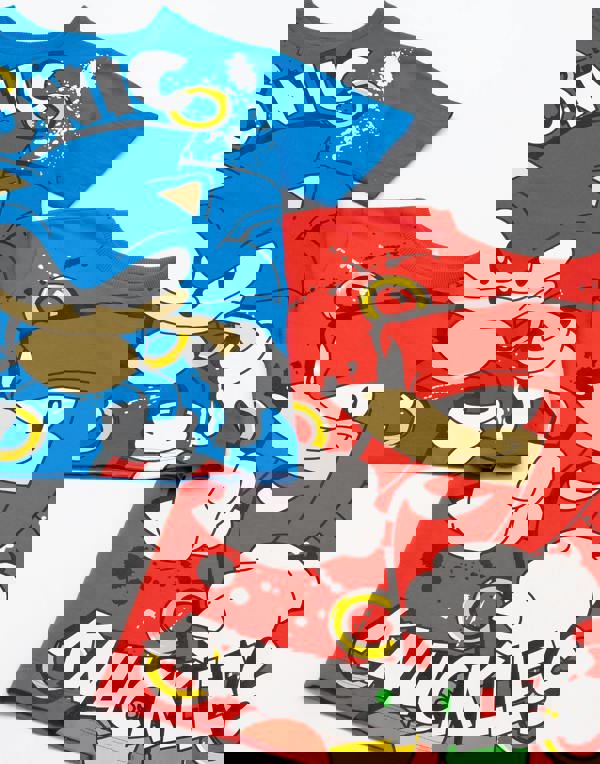 Sonic the Hedgehog Boys Multicoloured Sonic & Knuckles Multi-Pack of 2 Short-Sleeved T-Shirts