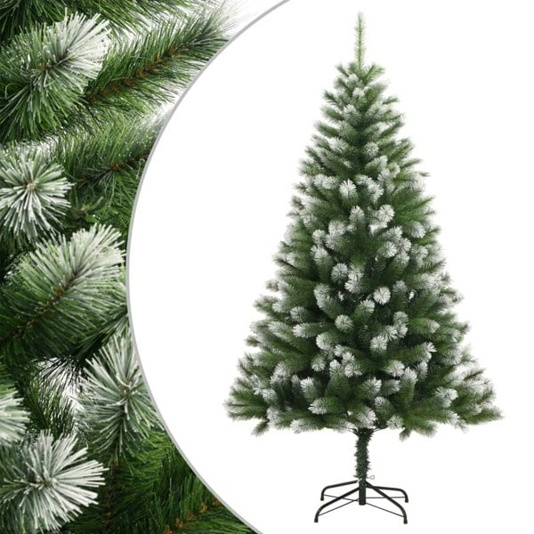 Berkfield Artificial Hinged Christmas Tree with Flocked Snow 180 cm
