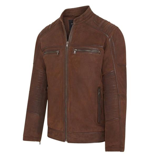 Infinity Leather Mens Buff Leather Cafe Racer Biker Jacket - Jinan