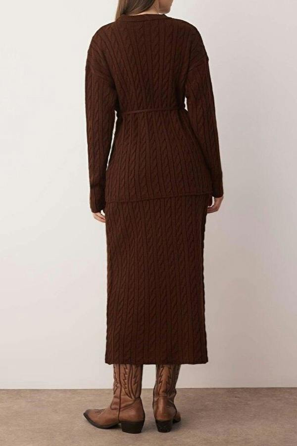 WOVCOR 2-Piece Sweater-Skirt Knitwear Top and Bottom Set