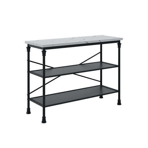 Wyld Haus Lola Marble Effect Console Table 2 Shelves