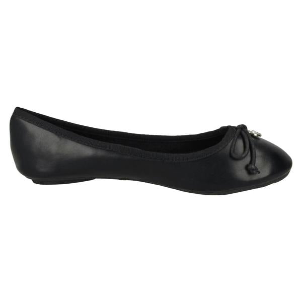 Spot On Ladies Spot On Flat Ballerina Shoes