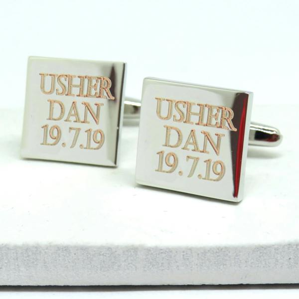 Personalised Batang Square Cufflinks - Wedding