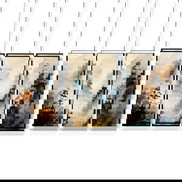 Living Room Wall Decor Modern | Set of 3 Asian Inspired Wall art Prints