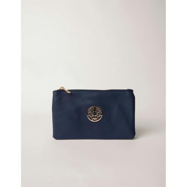 Blue Vanilla Detailed Zip Up Purse With Detachable Strap