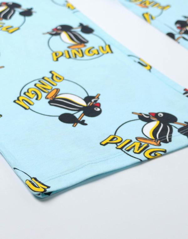 Pingu Womens Blue Character Short Sleeve Long Leg Pyjama Set
