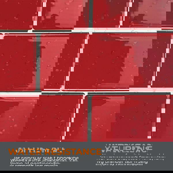 Cherry Red Retro Glossy 3D Sticker Tile 30.5 x 30.5cm - 6 pcs