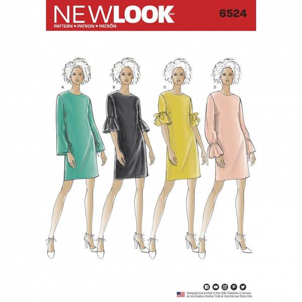 New Look Sewing Pattern 6524, Dresses for Women, A (10-12-14-16-18-20-22) - Intermediate