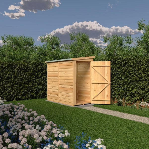Shire Overlap 6x3 single door pent shed