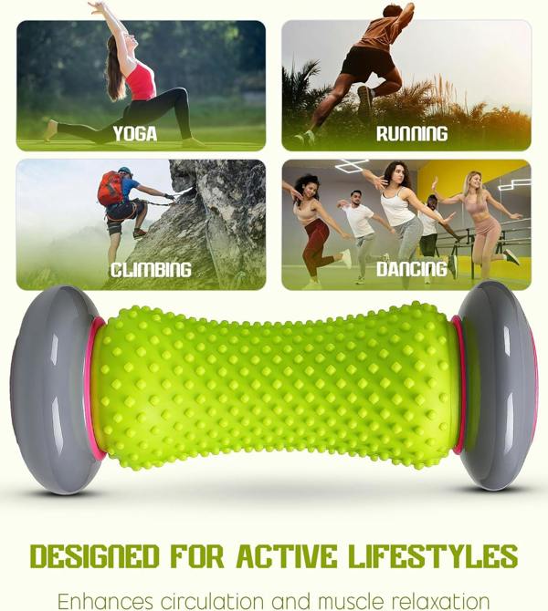 ROMIX Foot Massage Roller and Spiky Massage Ball Set, Deep Tissue Massage Tools for Feet, Hands, Arms and Legs