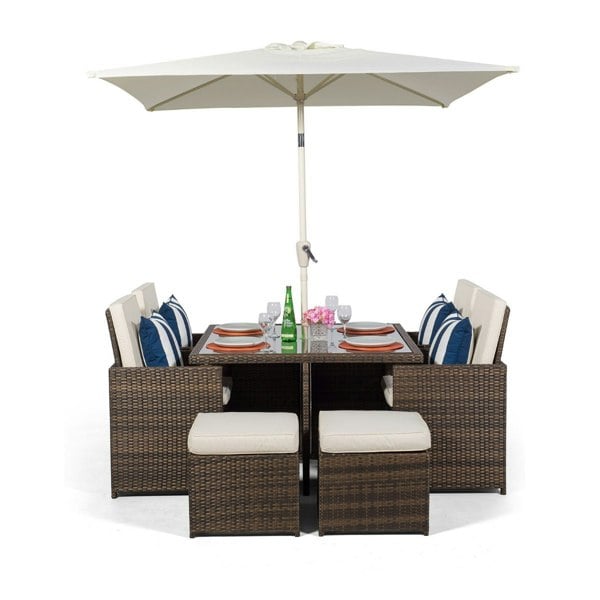 Giardino 4 Seater Rattan Cube Dining Set