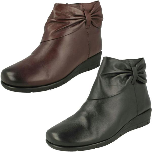 Padders Ladies Padders Bow Detailed Ankle Boots Cedar