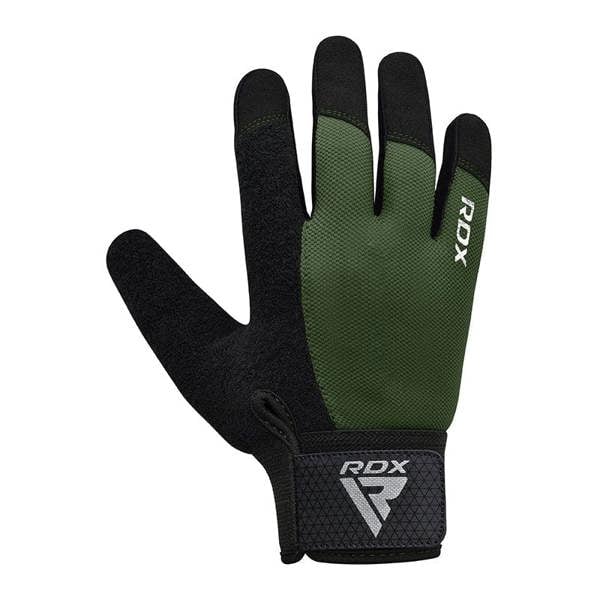 RDX Sports GYM WEIGHT LIFTING GLOVES W1 FULL ARMY GREEN PLUS