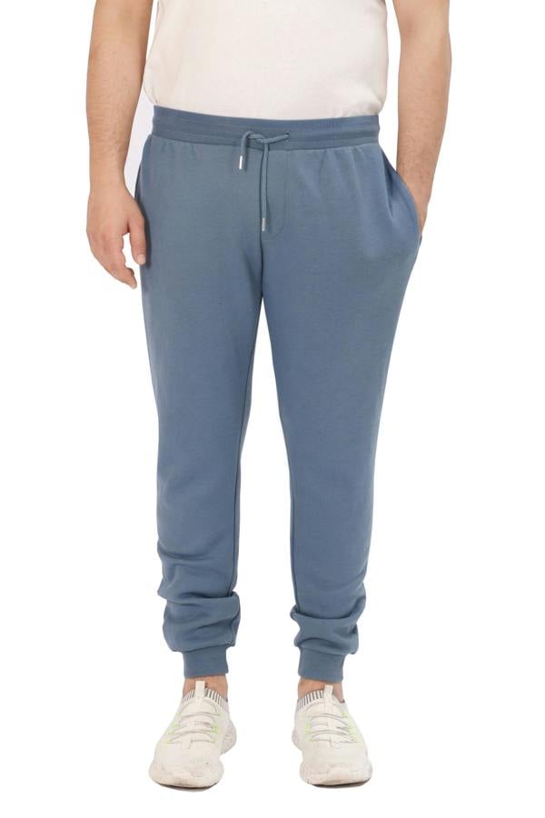 Smart Living Slim Leg Jogging Bottoms with Cuffed Hem and Pockets - Denim