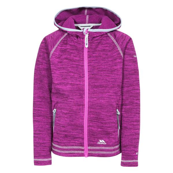 Trespass Childrens Girls Goodness Full Zip Hooded Fleece Jacket - Purple Orchid Marl - 