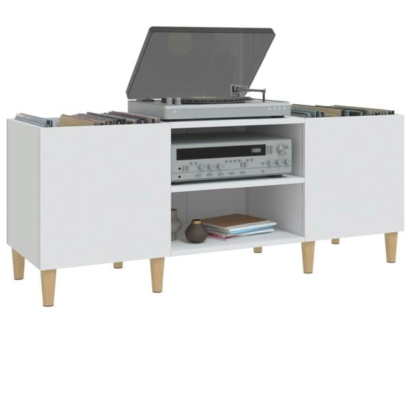 Berkfield Record Cabinet White 121x38x48 cm Engineered Wood