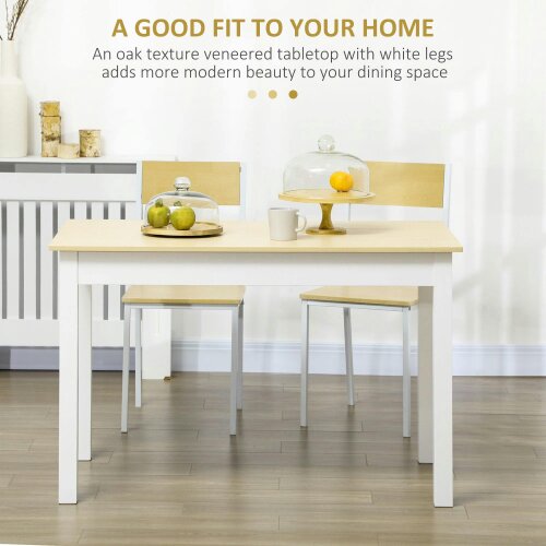Wyld Haus Rive Wooden Oak Dining Table Seating 4 To 6 With Thick Legs