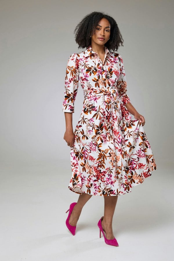 Isha's Timeless collection Blooming Pink Flora Sleeved Dress