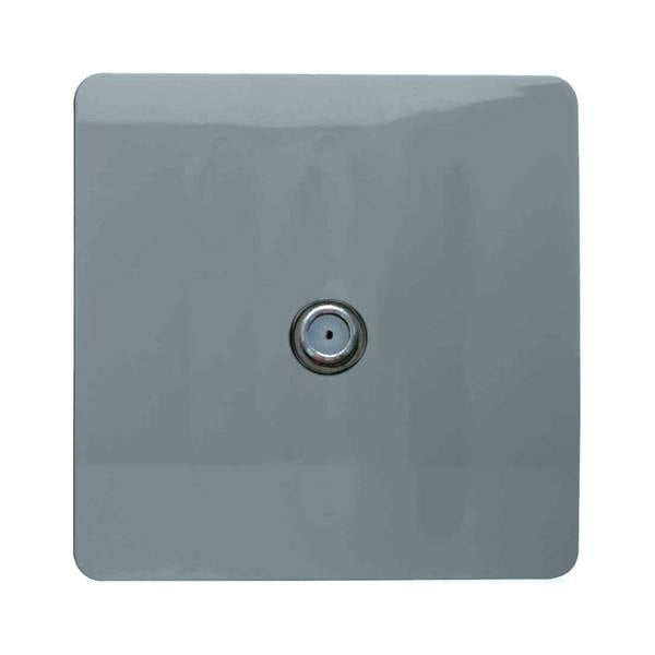Trendi Switch 1 Gang Male F-Type Satellite Television Socket in Cool Grey