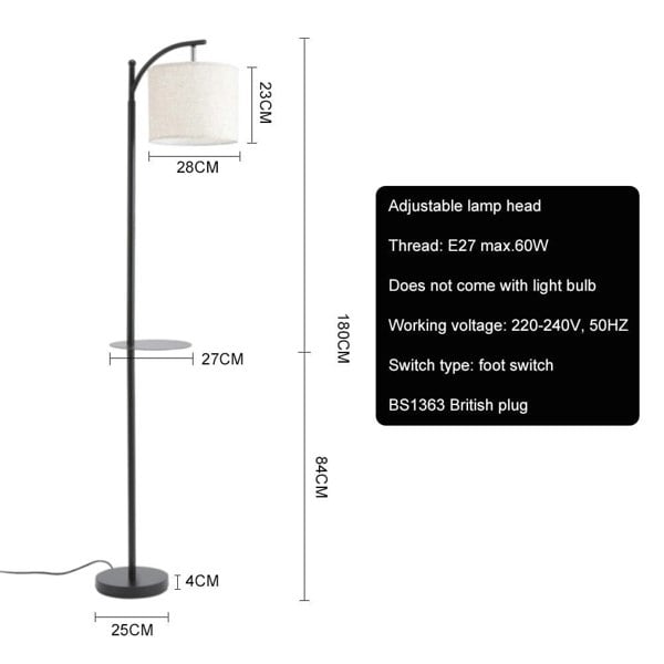 Arc Floor Lamp with Adjustable Shade Living and Home